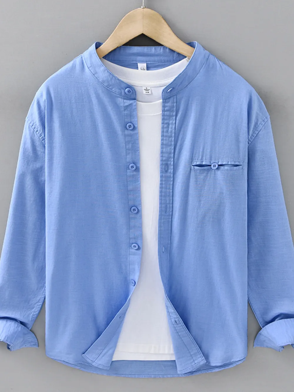 Men's Plus Size Casual Button Up Long Sleeve Shirt