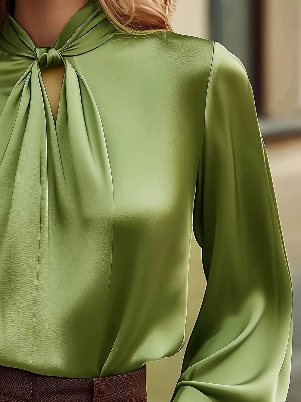Satin Cutout Front Blouse, image 7