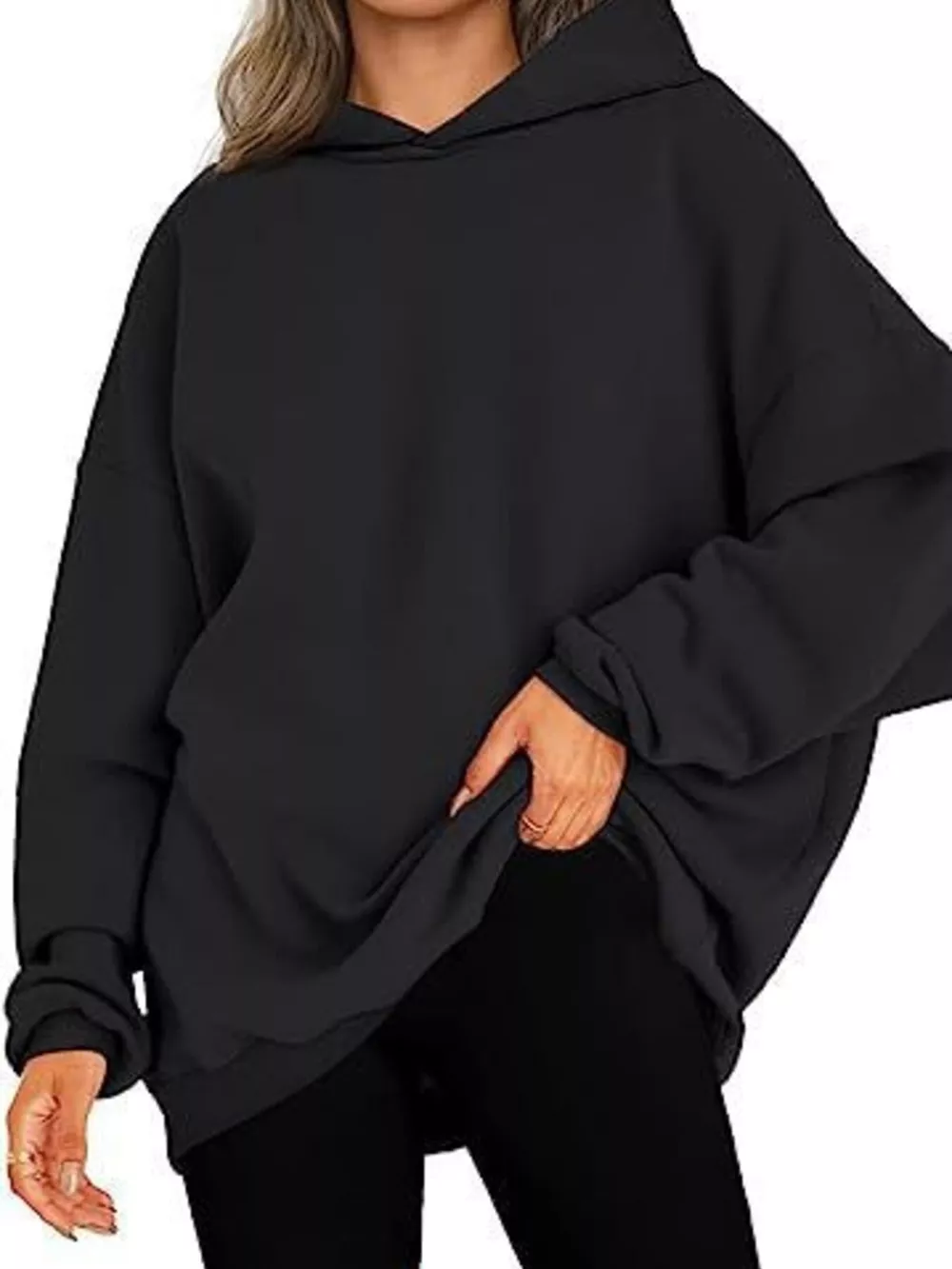Drop Shoulder Long Sleeve Hoodie, image 2