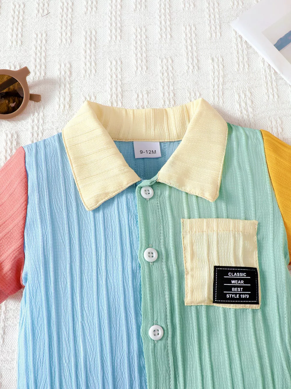Children's Color Block Shirt and Shorts Set, image 2