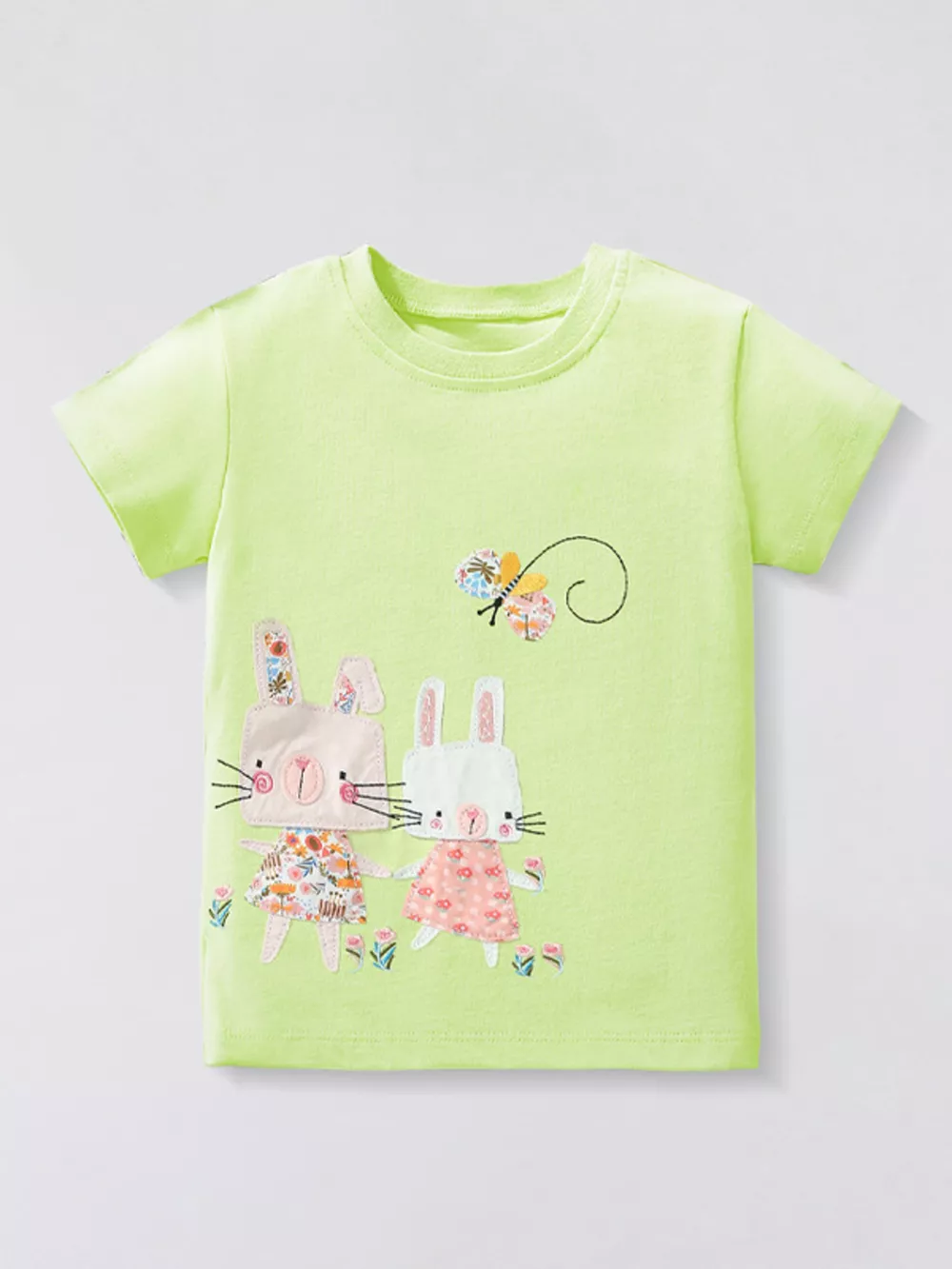 Children's Bunny Applique Short Sleeve T-Shirt