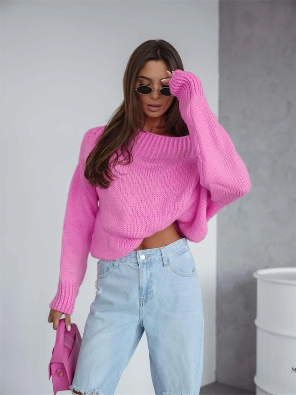 Boat Neck Drop Shoulder Sweater, image 10