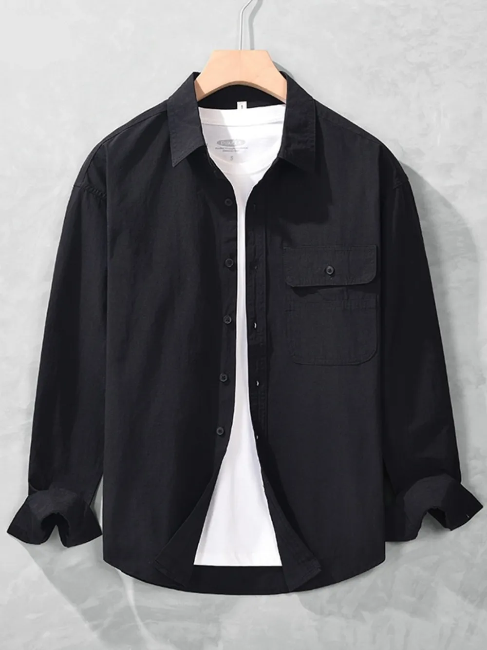 Men's Plus Size Button Up Long Sleeve Shirt