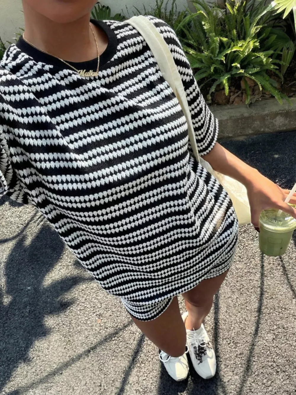 Striped Short Sleeve Top and Shorts Set, image 2
