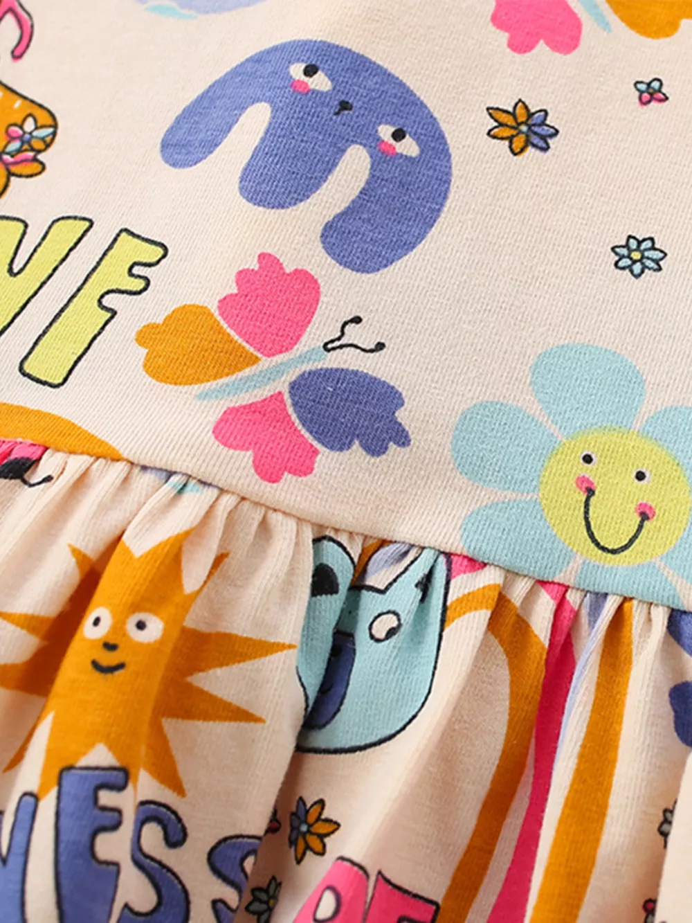 Children's Cartoon Print Short Sleeve Casual Dress, image 2