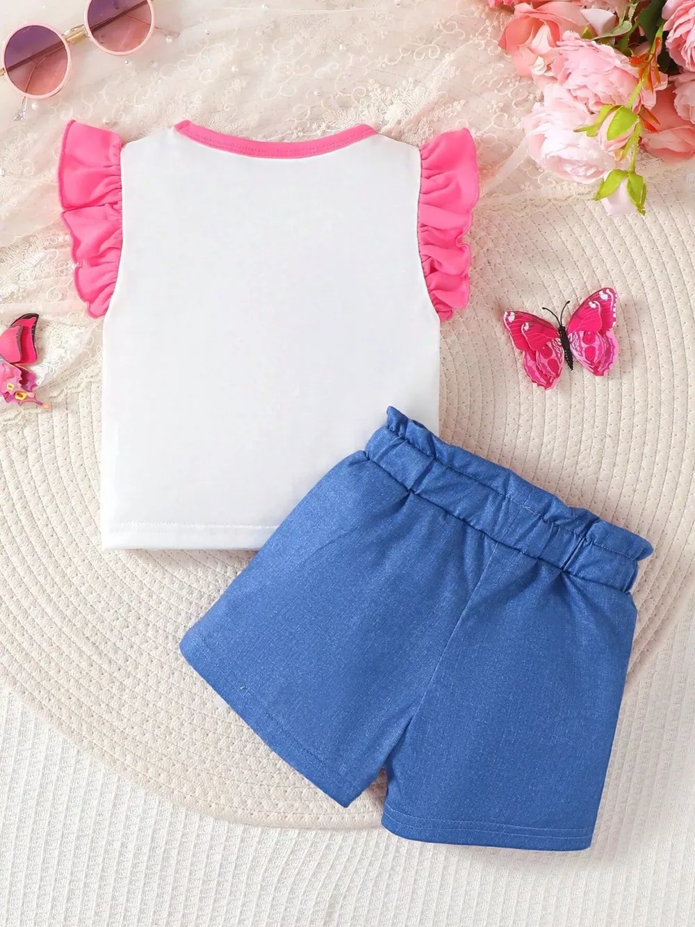 Children's Ruffled Butterfly Tee and Shorts Set, image 5
