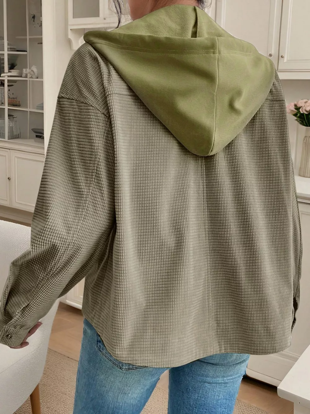 Thermal Knit Textured Hooded Jacket, image 3
