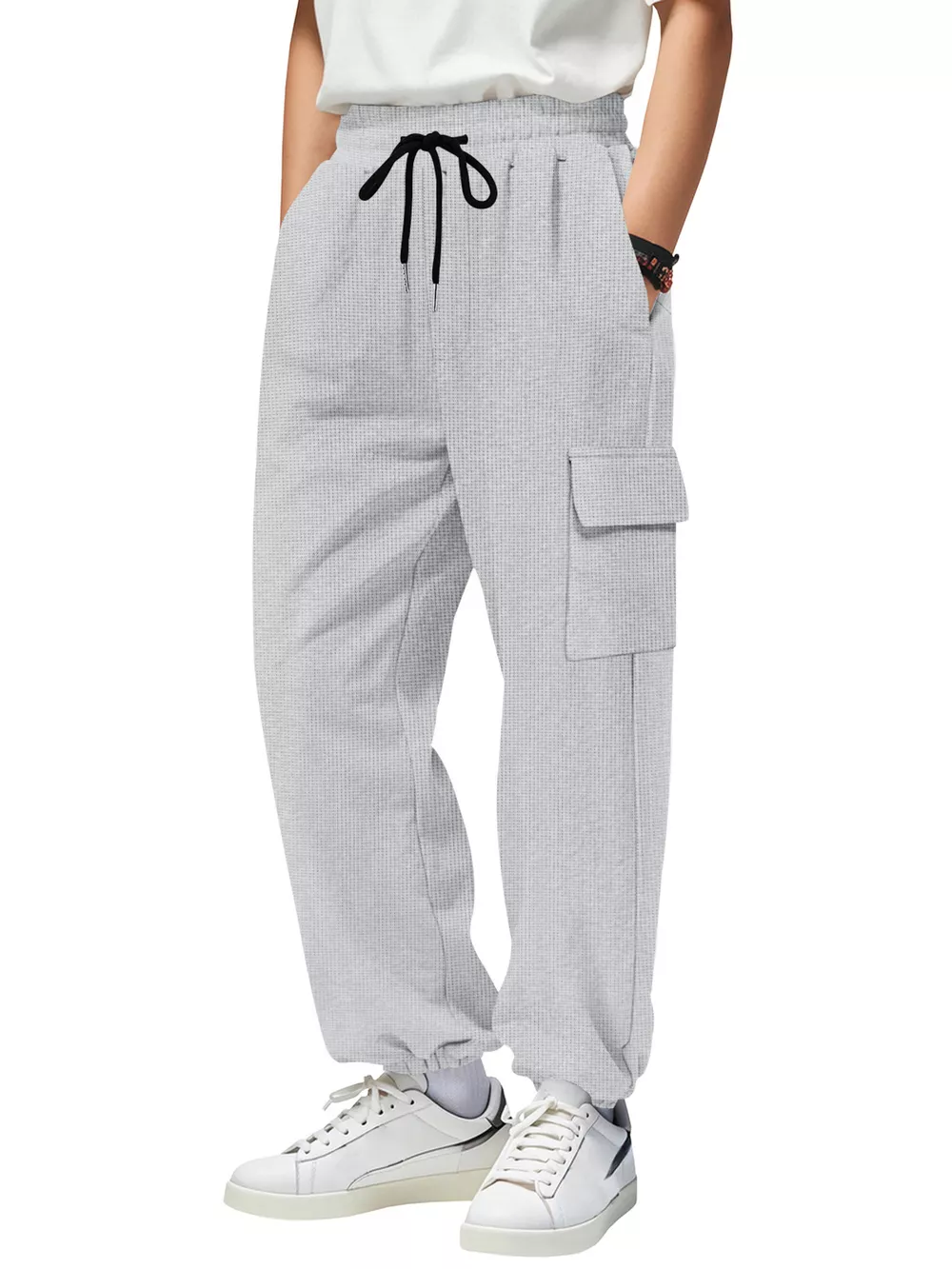 Men's Full Size Drawstring Joggers with Pockets Plus Size, image 8