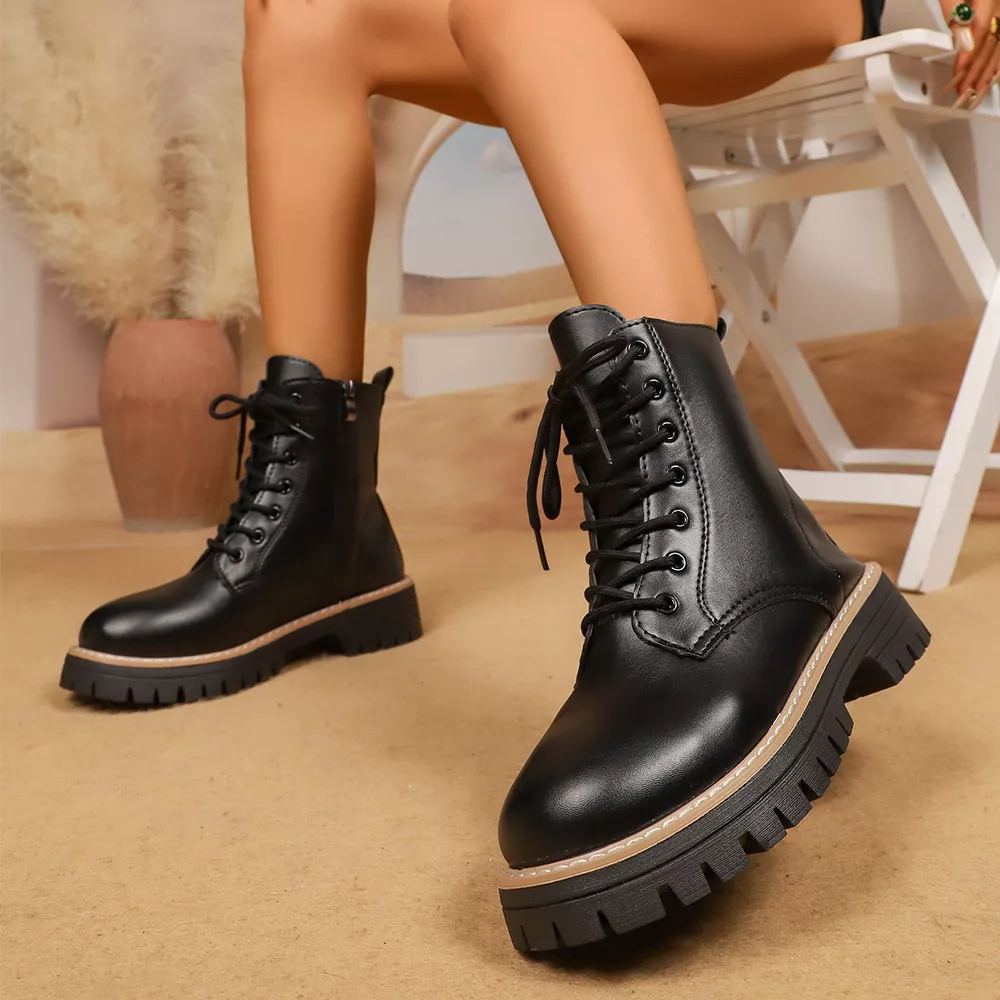 Lace-Up Platform Boots, image 5