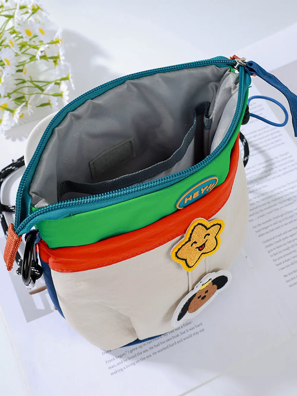 Waterproof Contrast Cartoon Crossbody Bag, image 5
