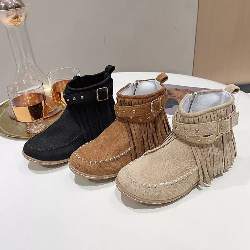 Fringe Round Toe Boots, image 11