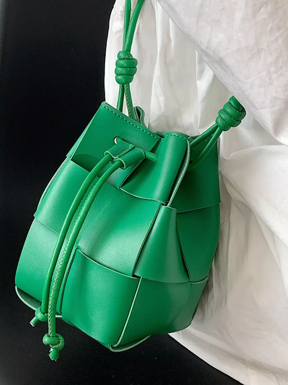 Woven Bucket Crossbody Bag, image 2