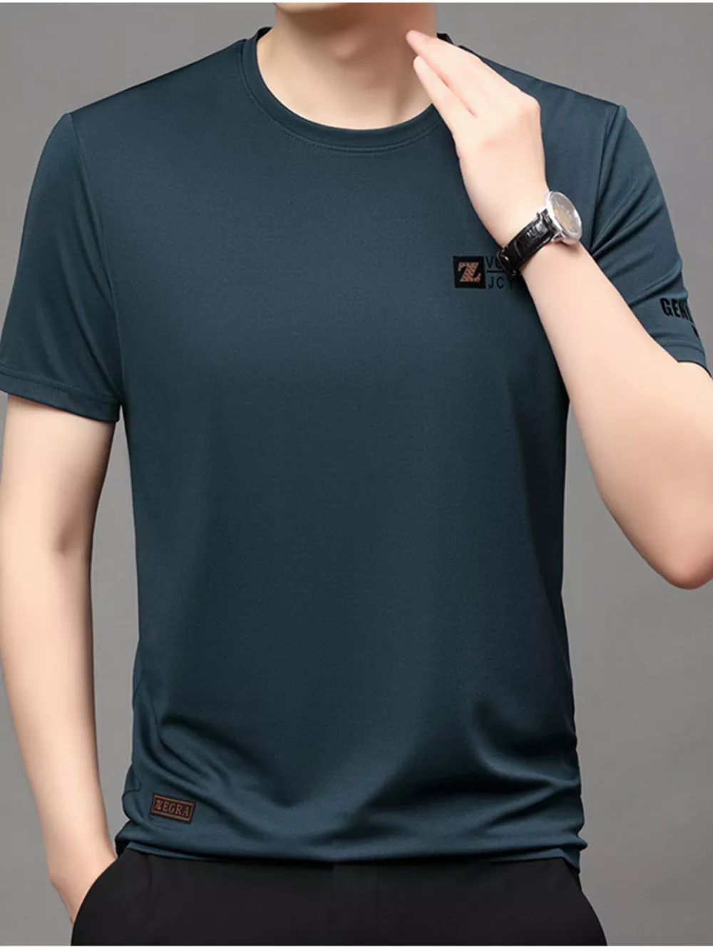 Men's Plus Size Round Neck Short Sleeve T-Shirt, image 11