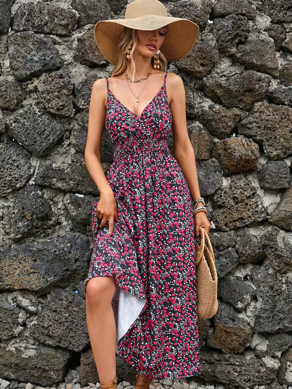 Paisley Print Spaghetti Strap Midi Dress, image 23