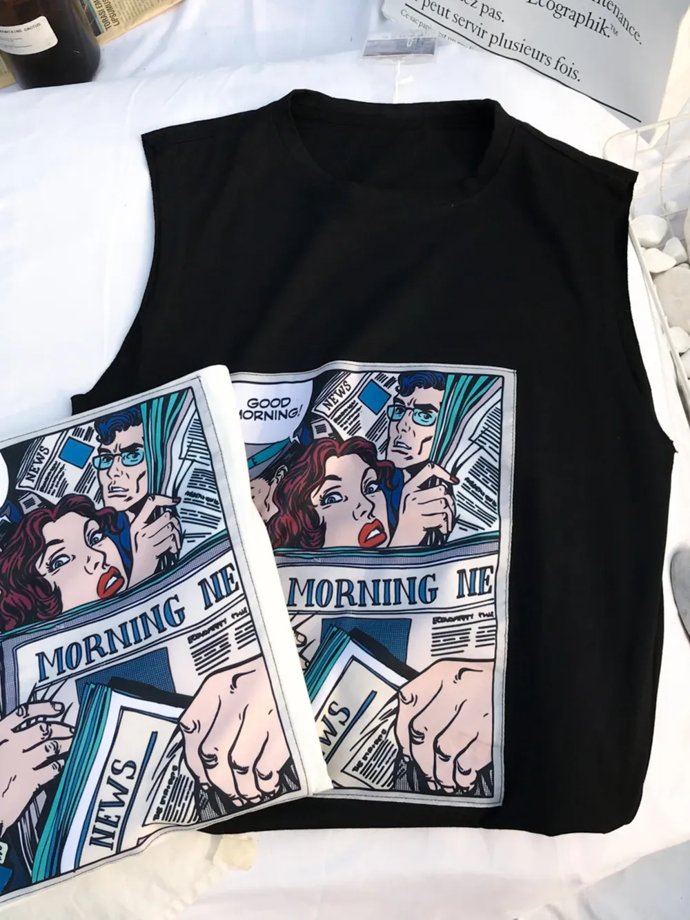 Men's Comic Print Sleeveless Tank Top, image 4