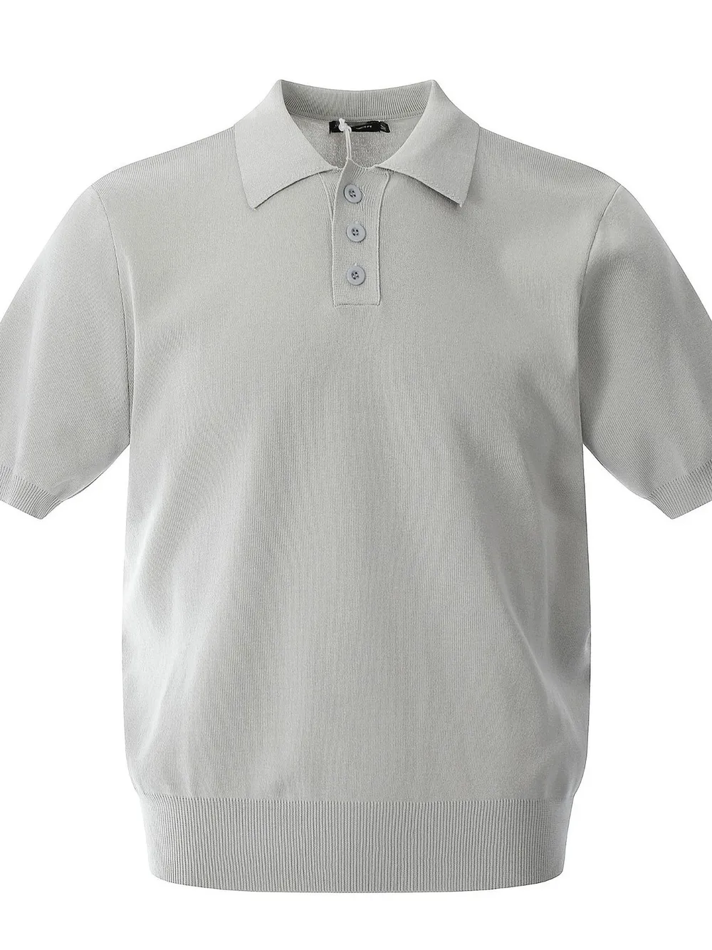 Men's Button Detail Short Sleeve Knit Polo, image 2