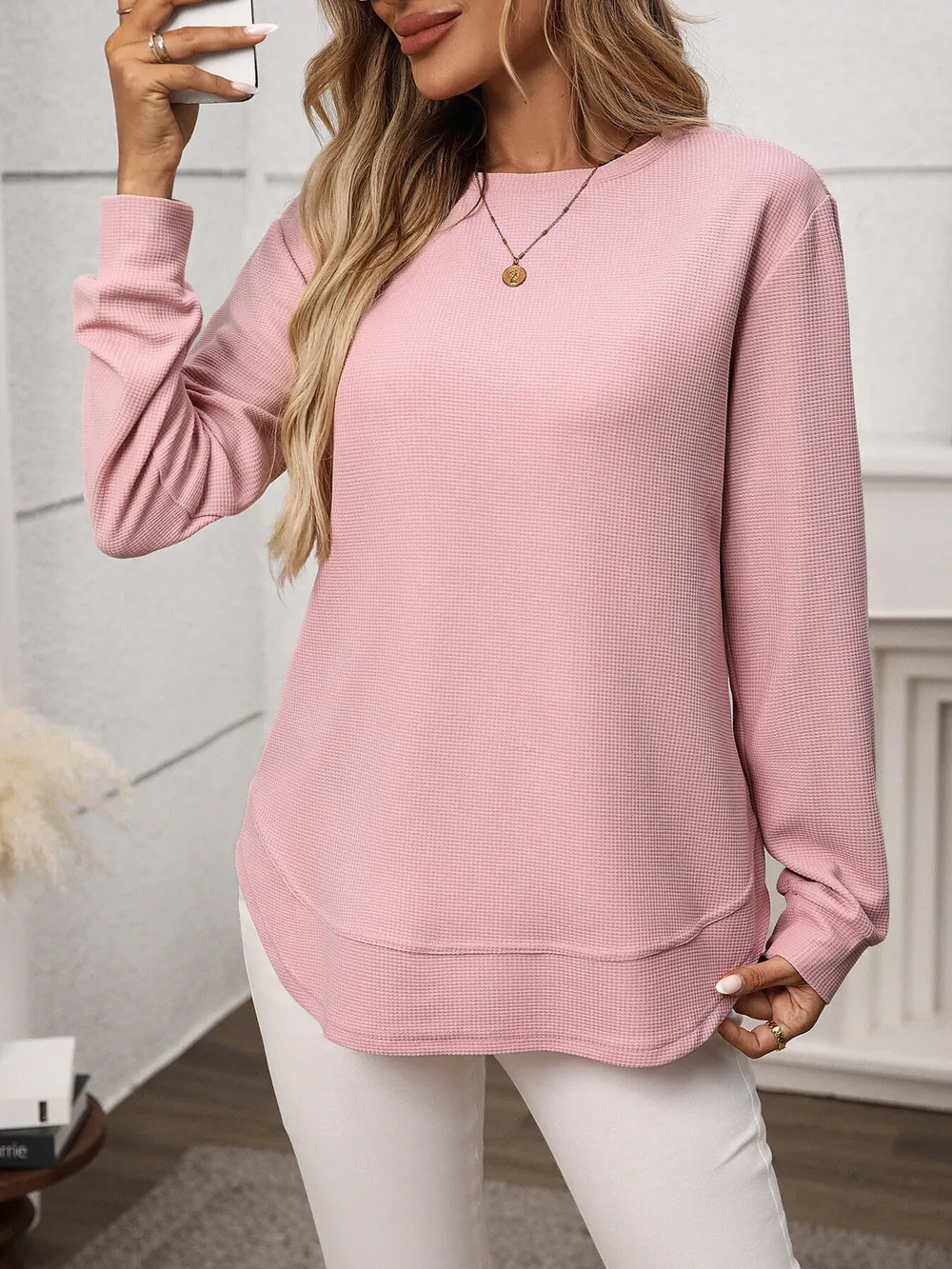 Long Sleeve Round Neck T-Shirt, image 16
