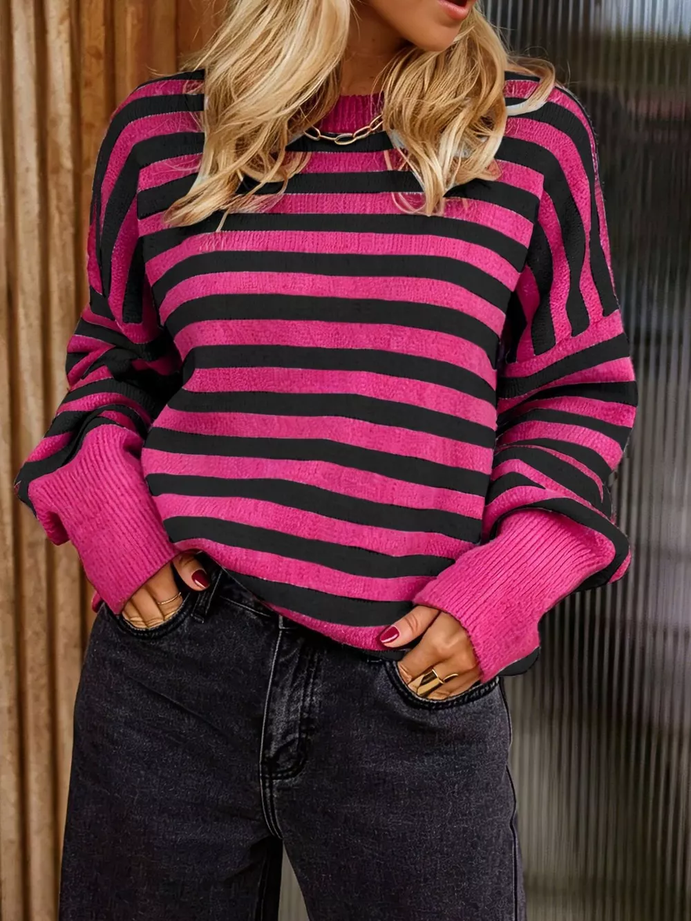 Striped Crew Neck Sweater, image 10