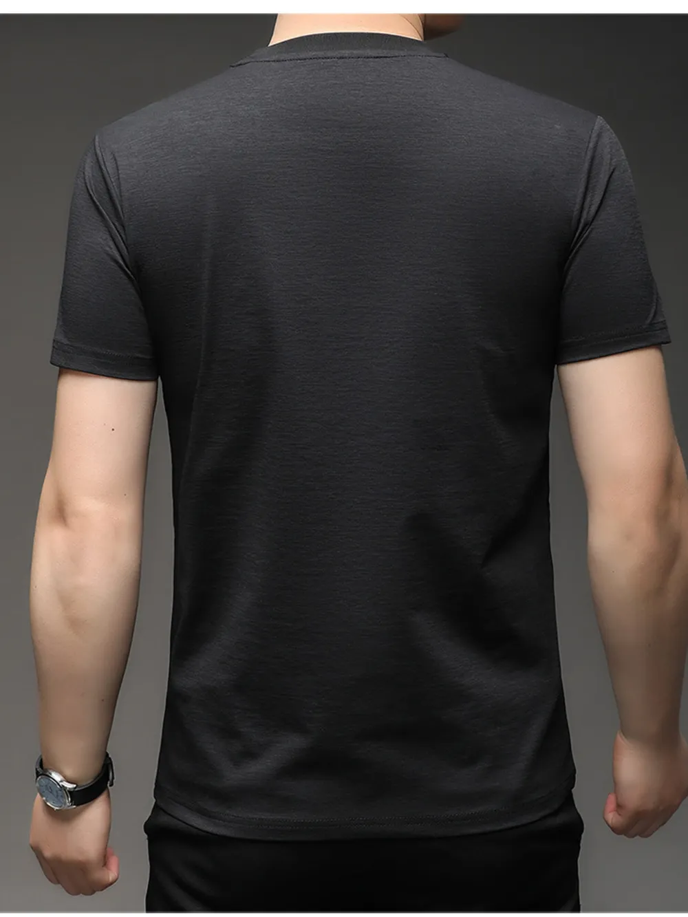 Men's Plus Size Round Neck Short Sleeve T-Shirt, image 2