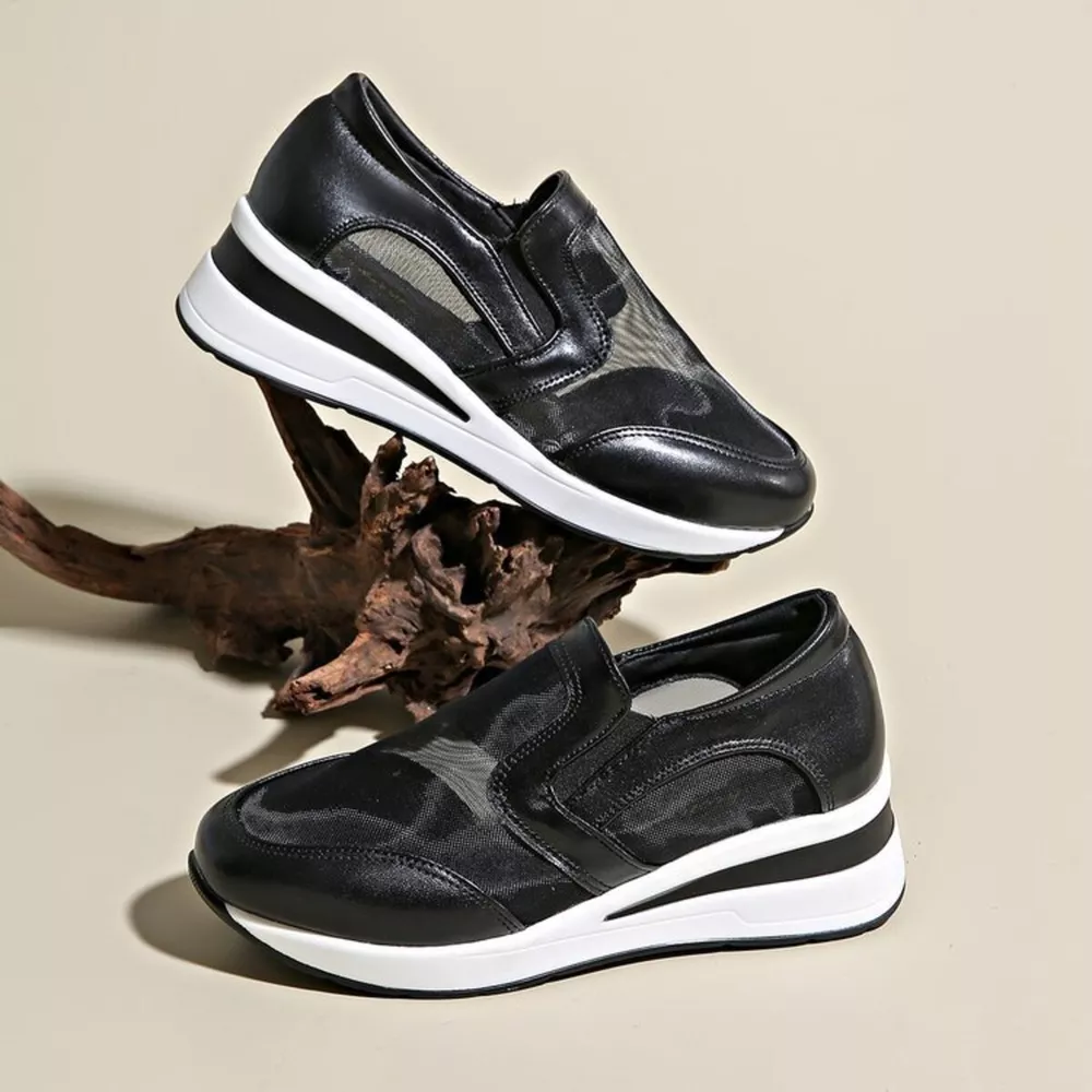 Round Toe Wedge Sneakers, image 9