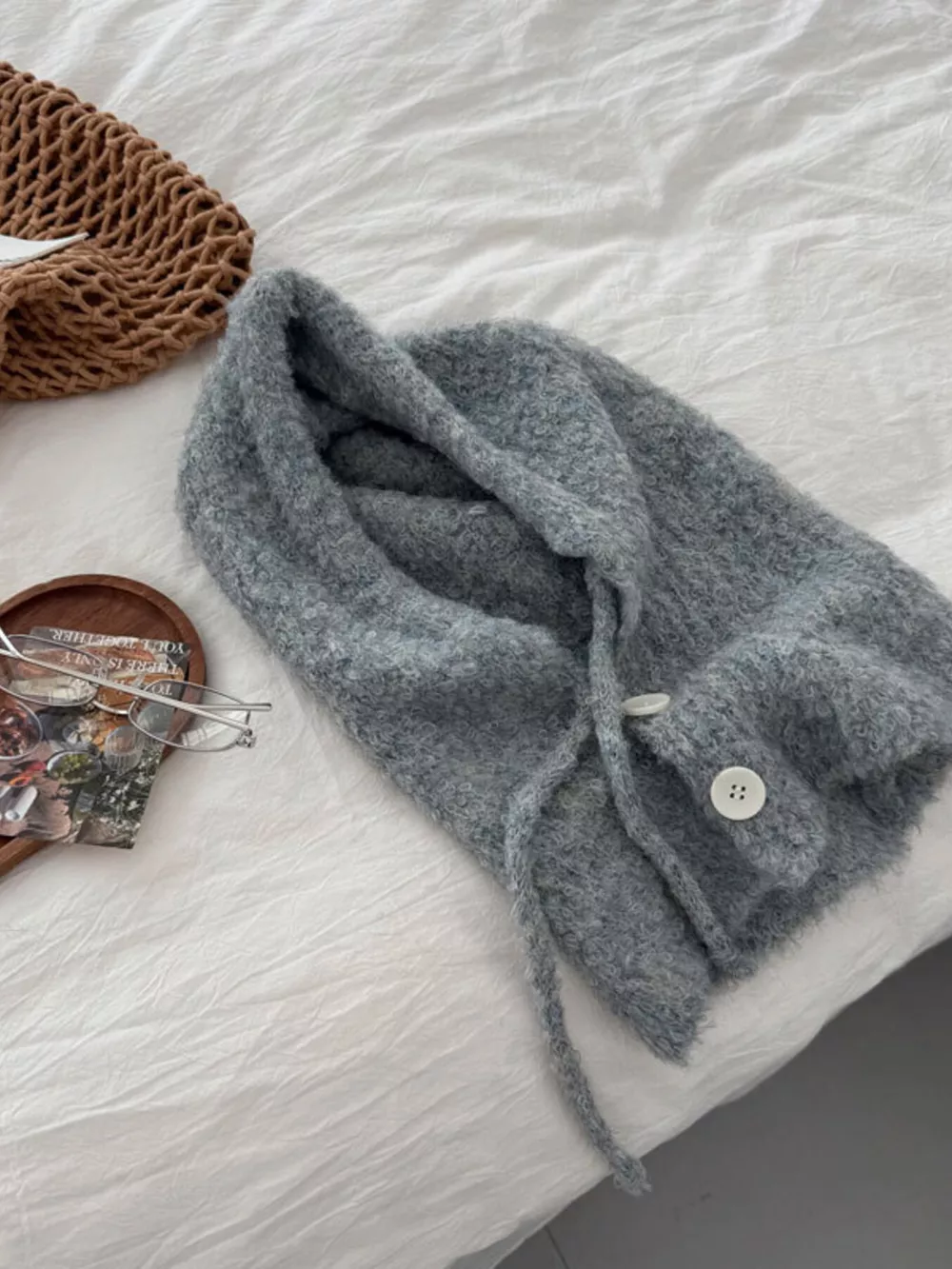 Cozy Knit Button Detail Hat, image 3