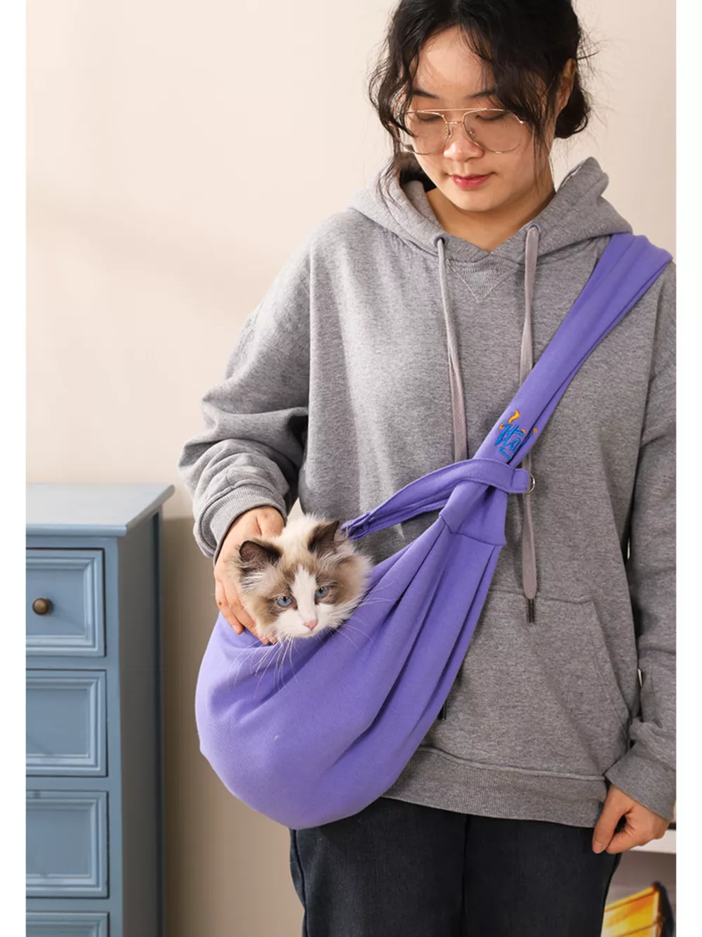 Comfortable Pet Carrier Sling Bag, image 9
