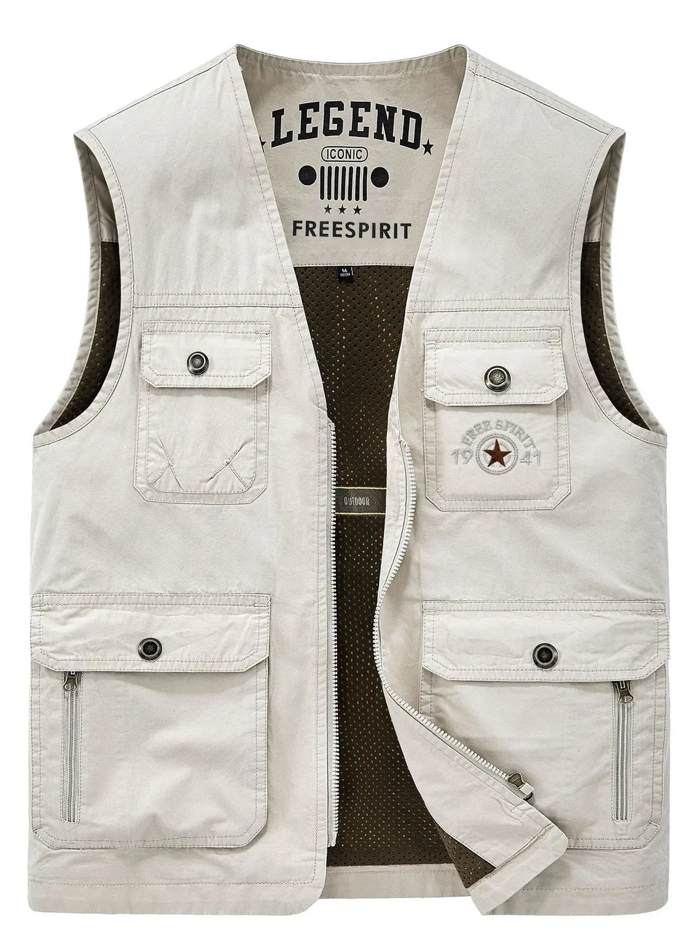 Men's Plus Size Casual Multi-Pocket Outdoor Vest, image 2