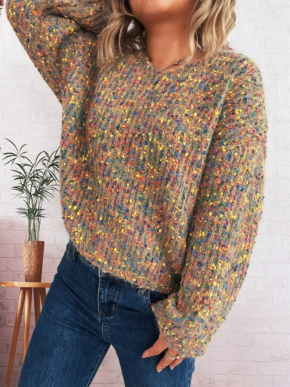 Colorful Long Sleeve Sweater, image 21