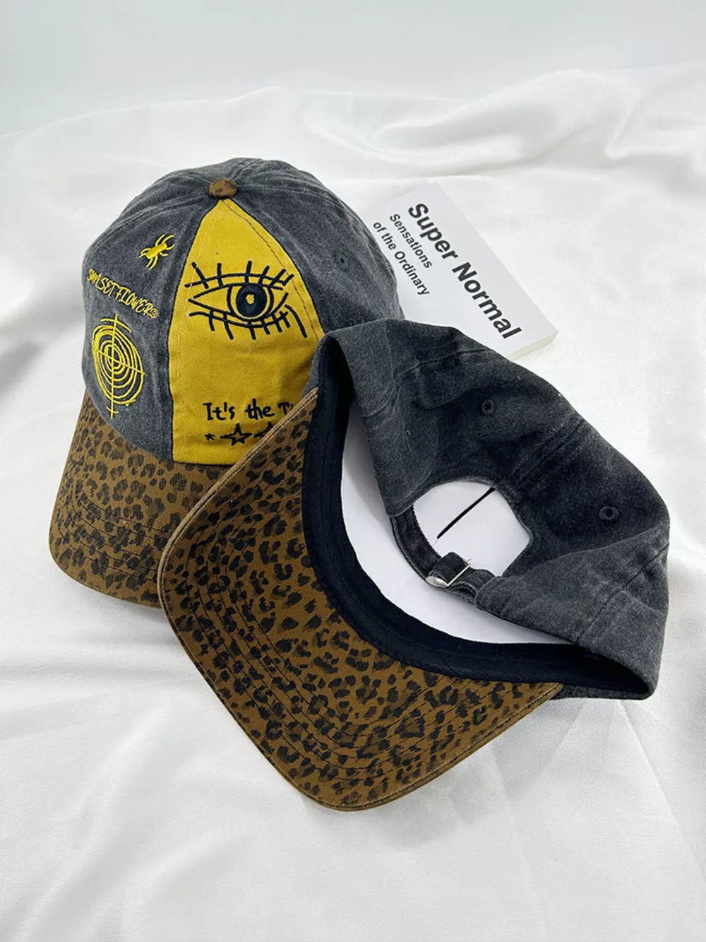 Printed Baseball Cap with Leopard Brim, image 6