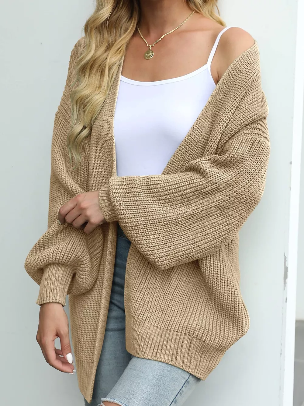 Chunky Knit Open Front Cardigan, image 14