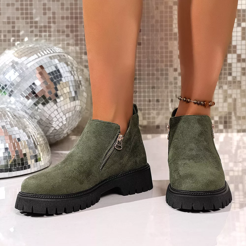 Round Toe Side Zip Ankle Boots, image 10