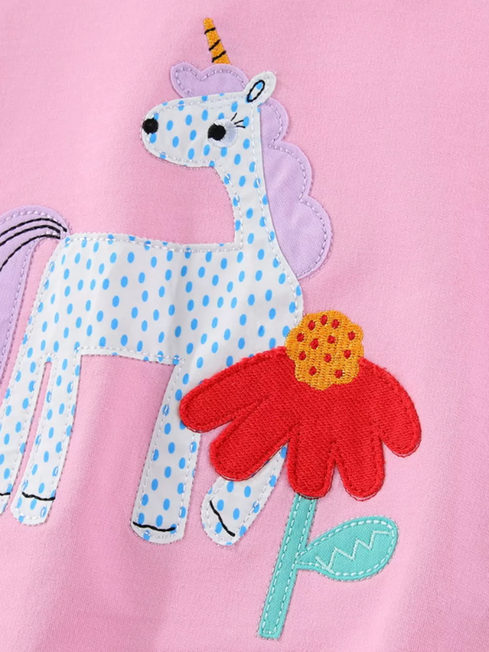 Children's Cute Unicorn Patch Crewneck Sweatshirt, image 2