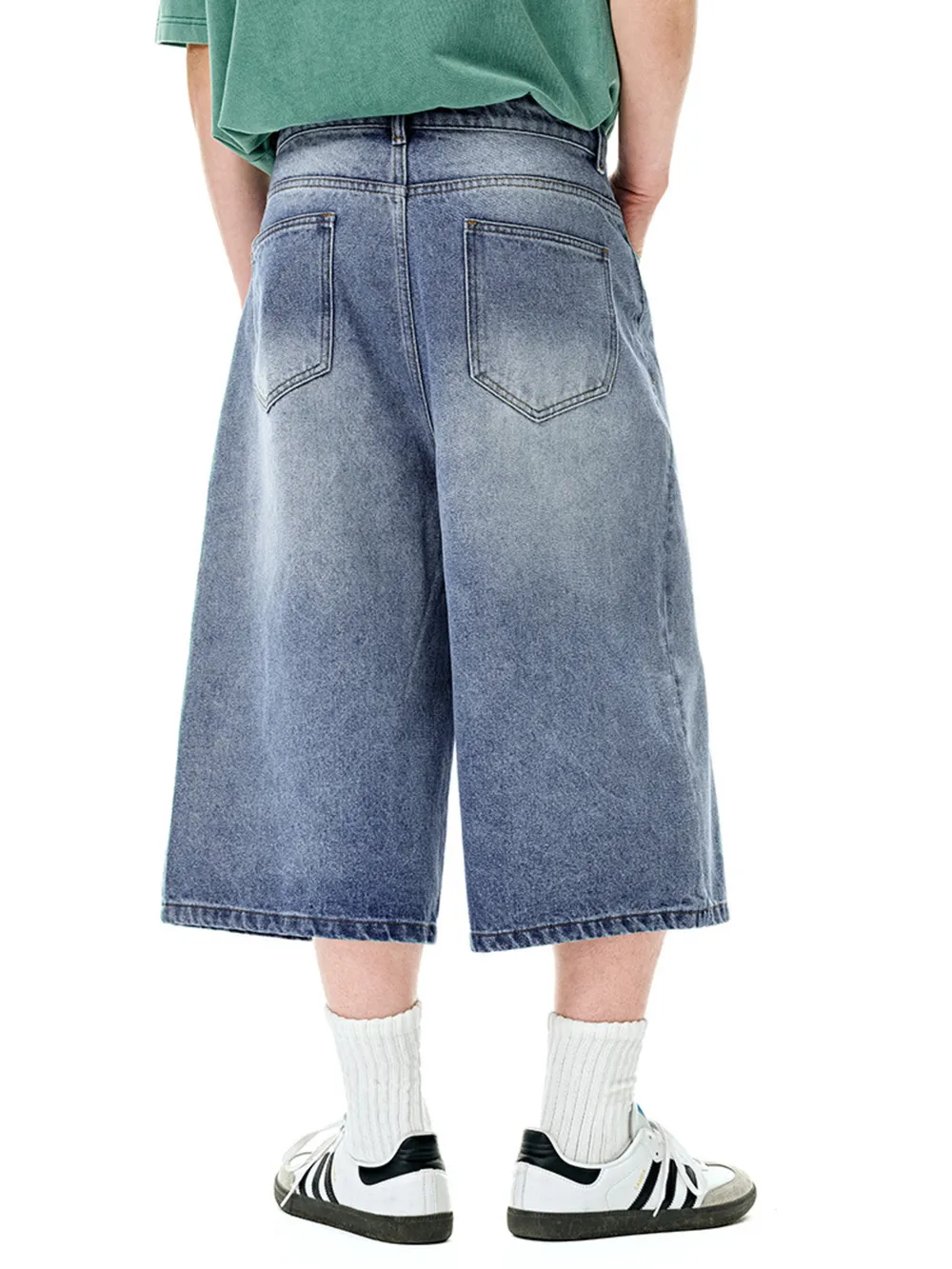 Men's Wide Leg Denim Shorts, image 10