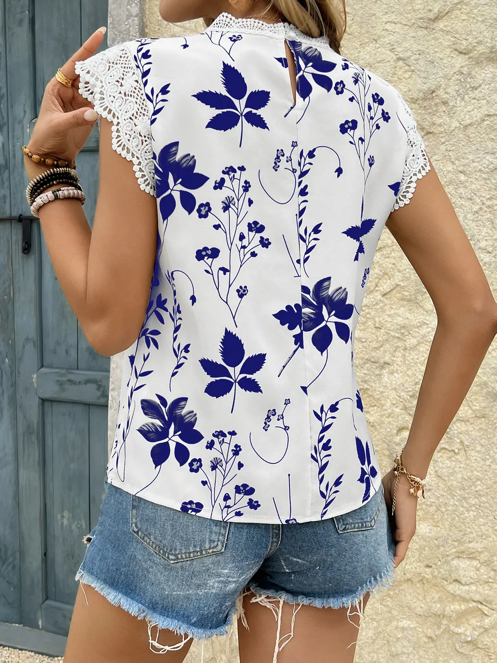 Lace Trim Sleeveless Blouse, image 12