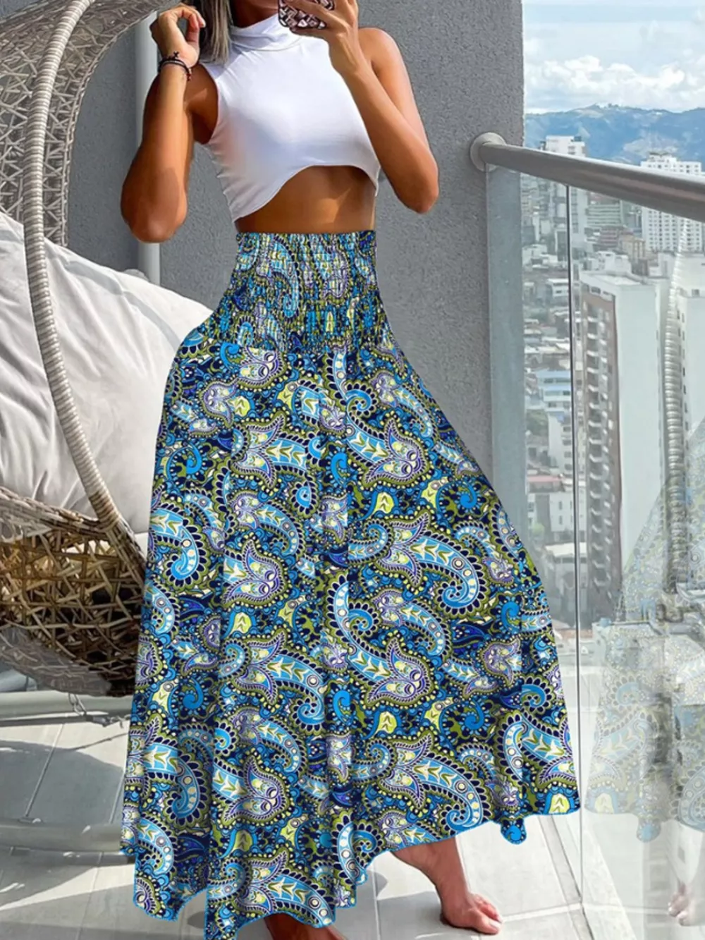 Printed Wide-Leg Pants, image 24