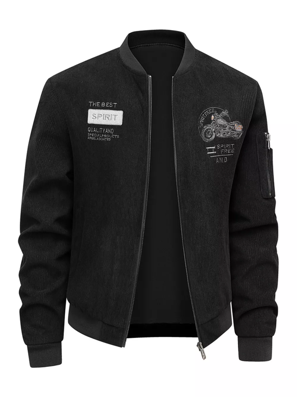 Men's Plus Size Zip Up Corduroy Bomber Jacket