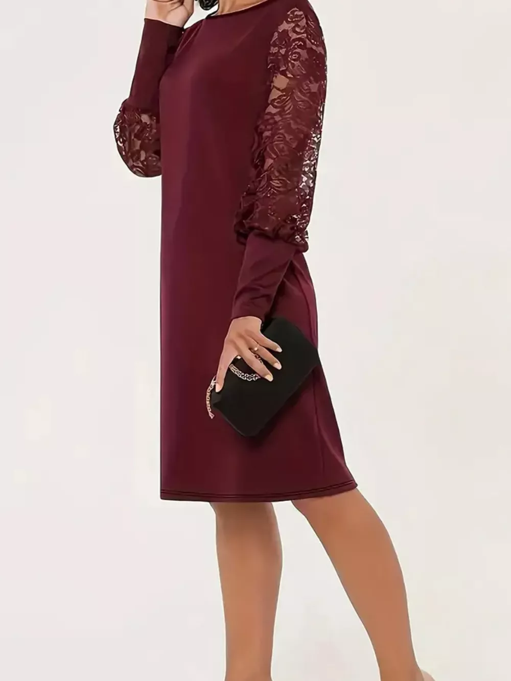Lace Lantern Sleeve Dress, image 8