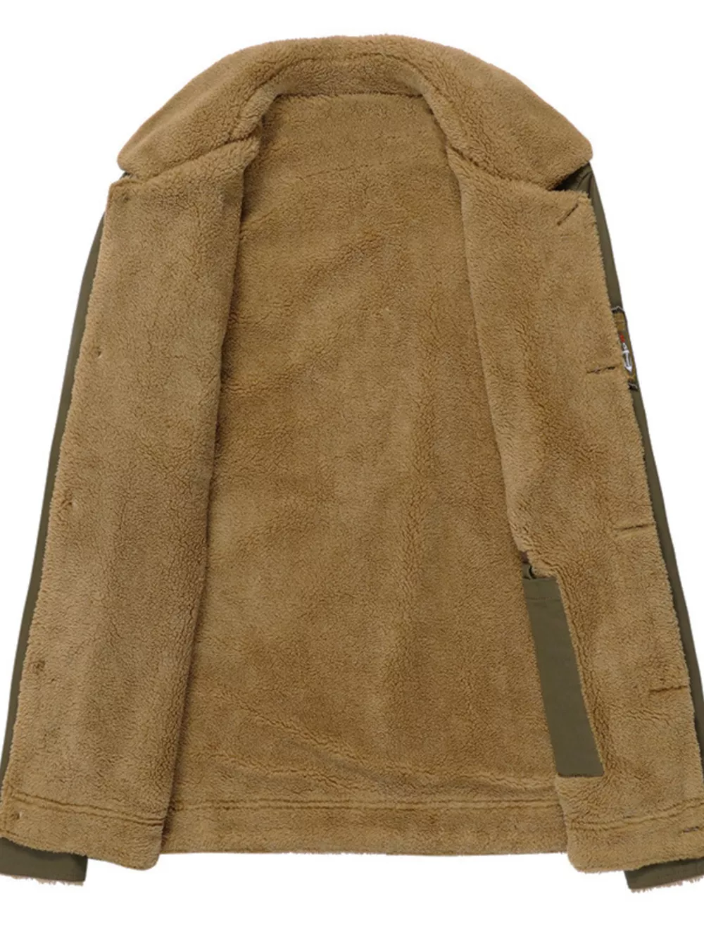 Men's Plus Size Button Up Fleece Lined Jacket, image 4
