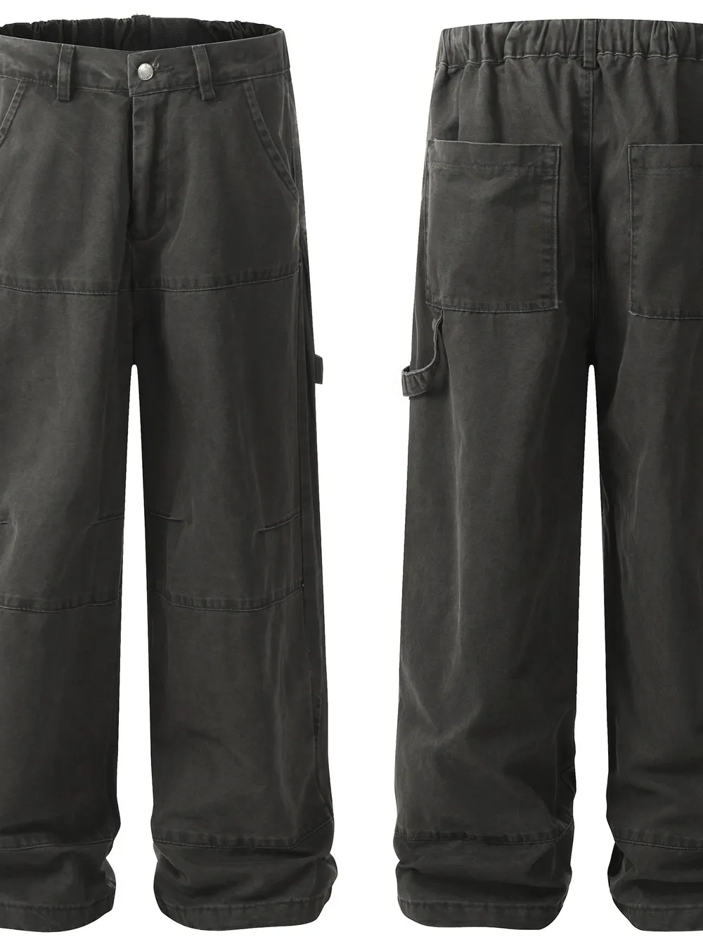 Men's Washed Wide Leg Jeans, image 4