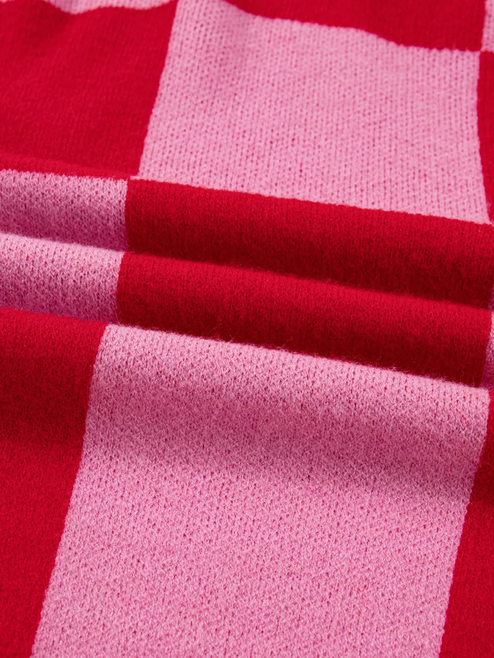 Checkerboard Knit Button-Down Cardigan, image 8