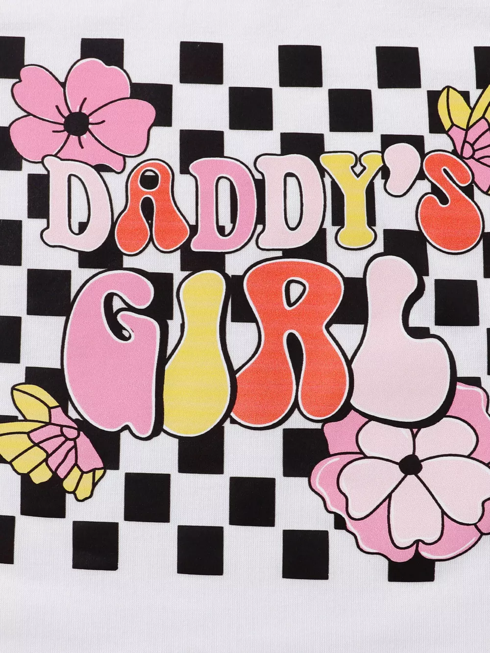 Children's Daddy's Girl Graphic Tee & Checkered Shorts Set, image 3