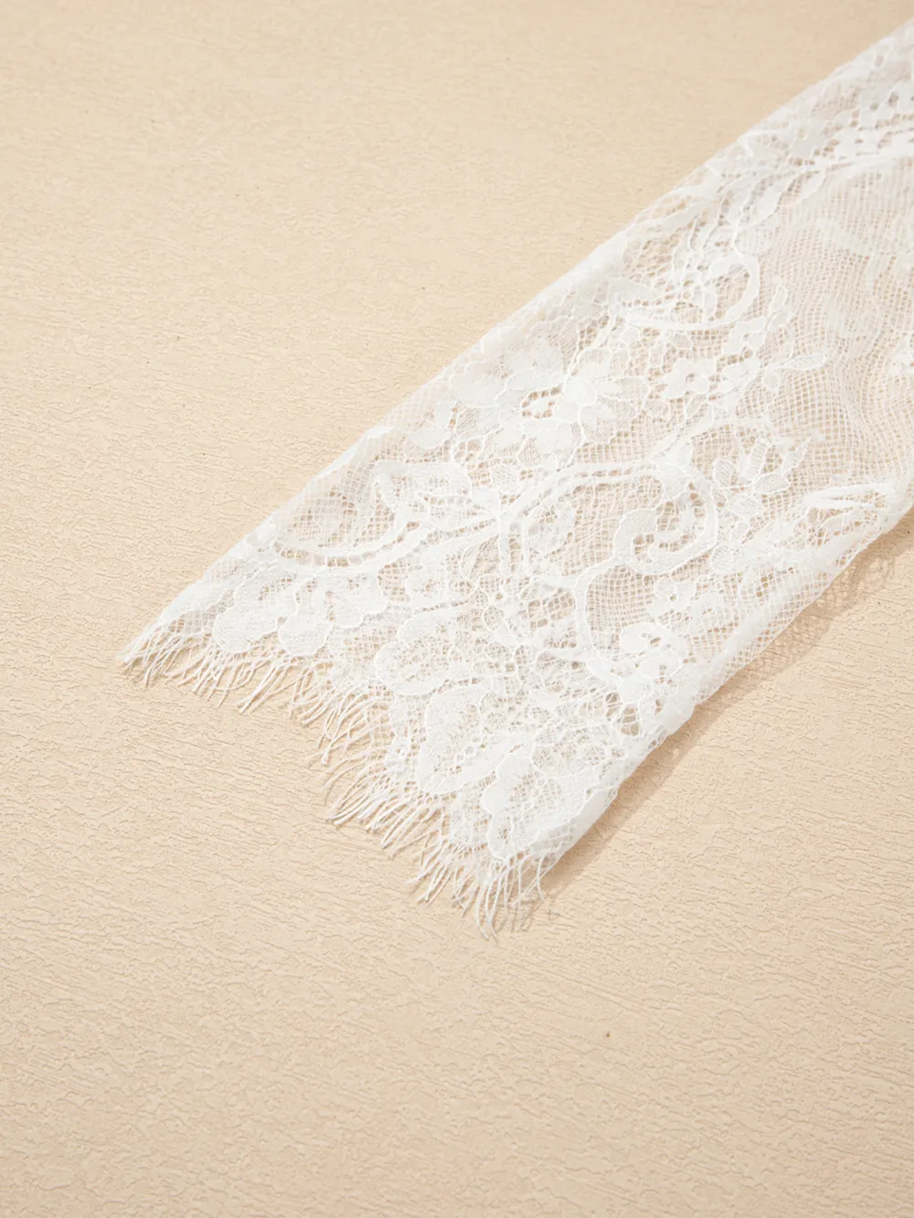 Lace Sleeve Patchwork Faux Two-piece Fuzzy Sweater, image 7
