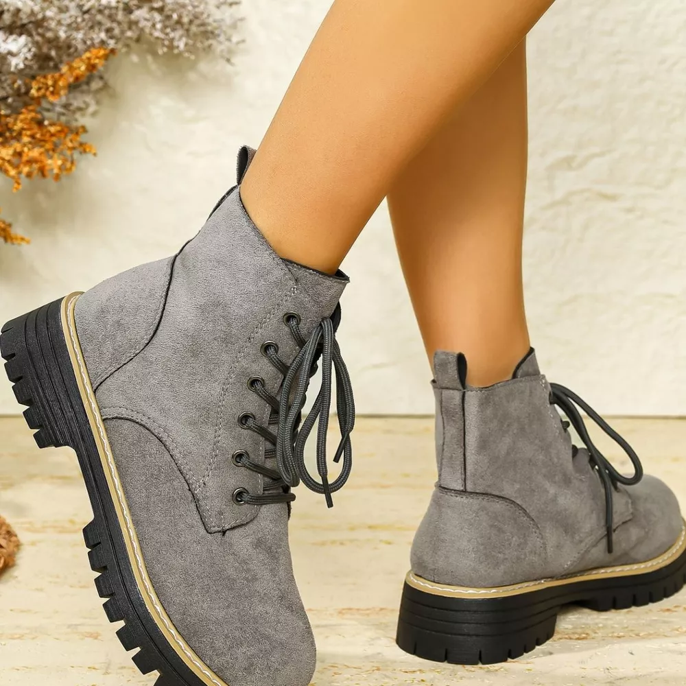 Round Toe Lace Up Boots, image 25
