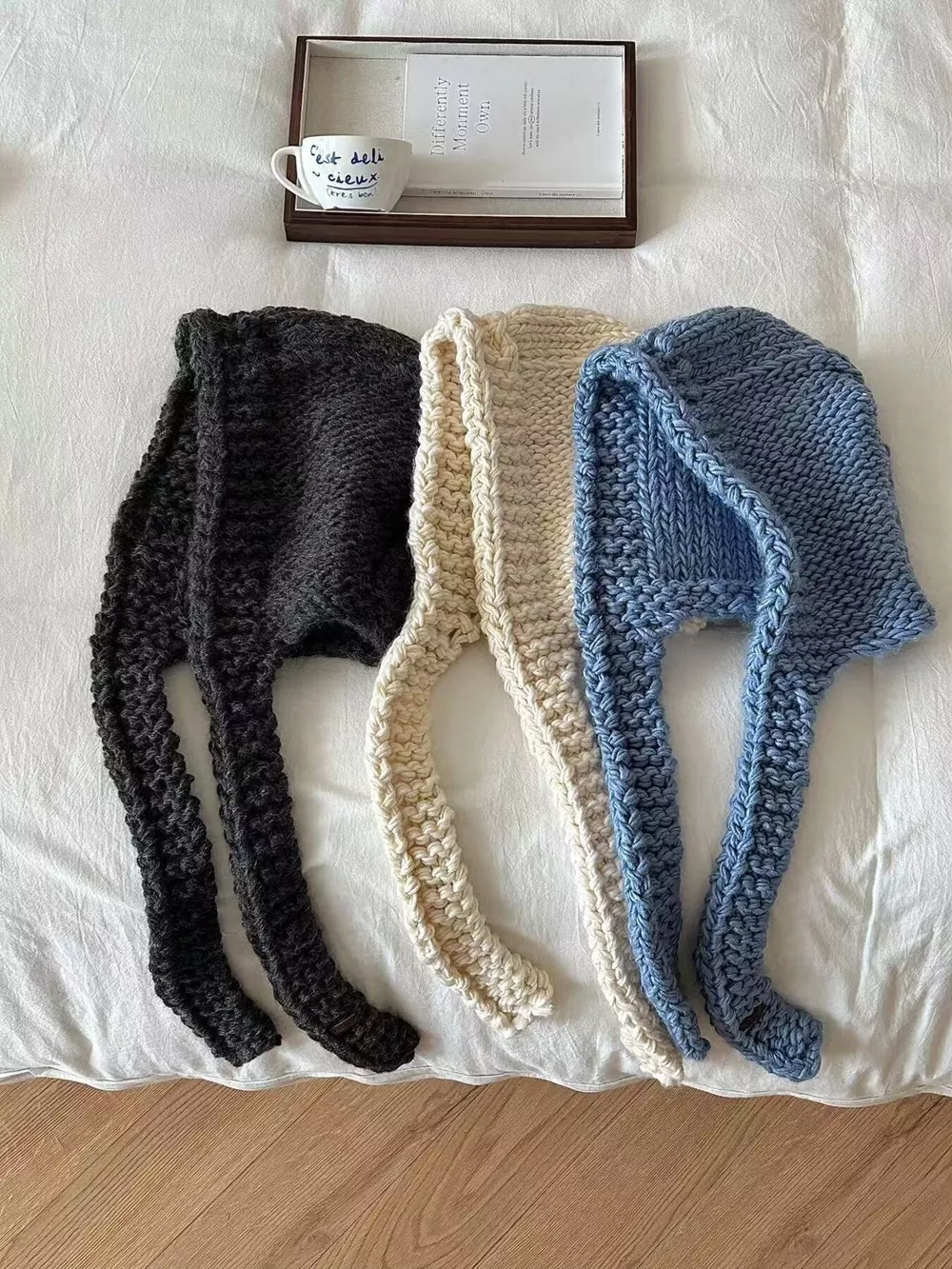 Knitted Earflap Beanie Hat, image 2