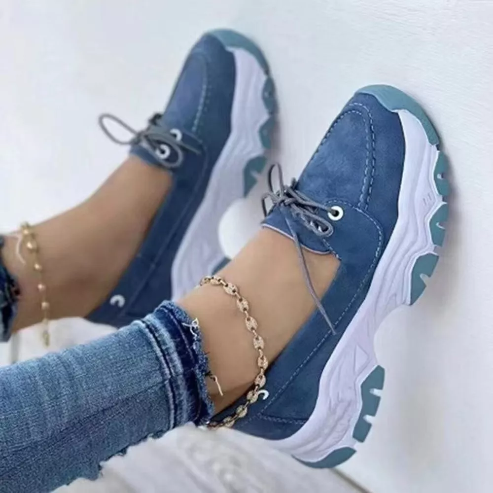 Lace Up Round Toe Sneakers, image 3