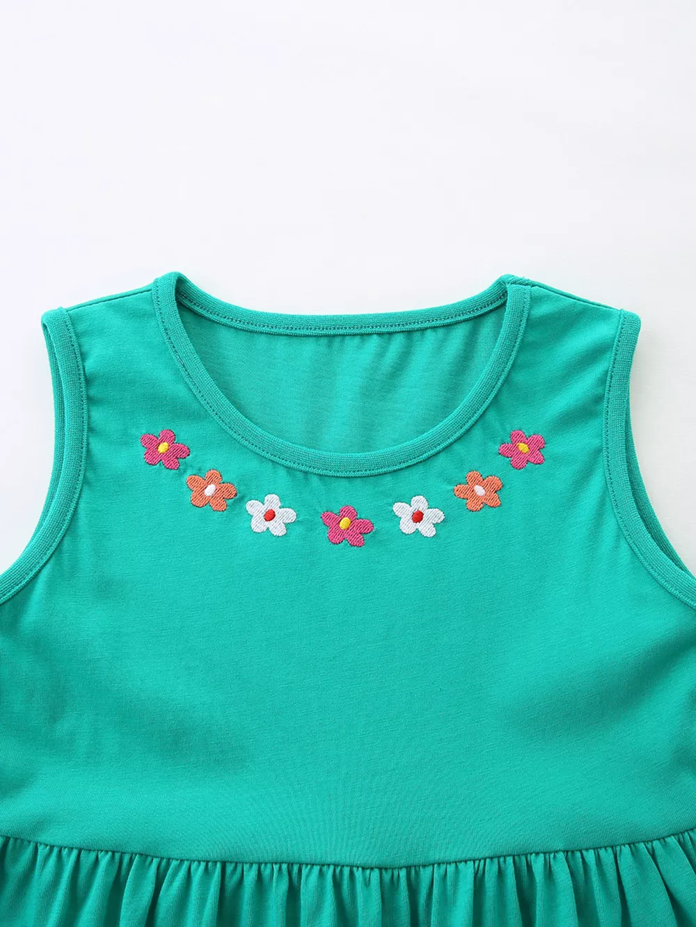 Children's Sleeveless Embroidered Casual Dress, image 3