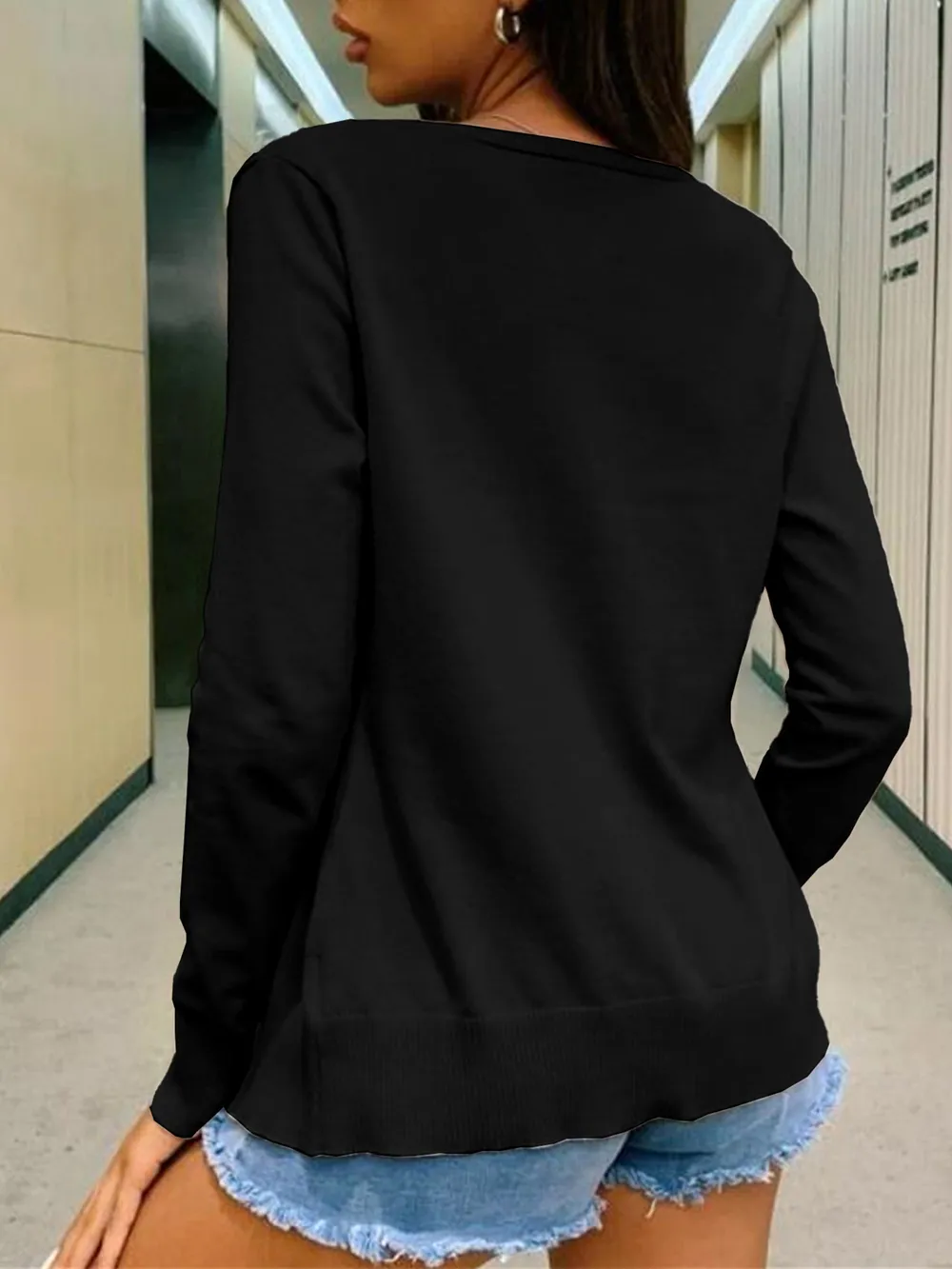 Button-Up Long Sleeve Cardigan, image 14