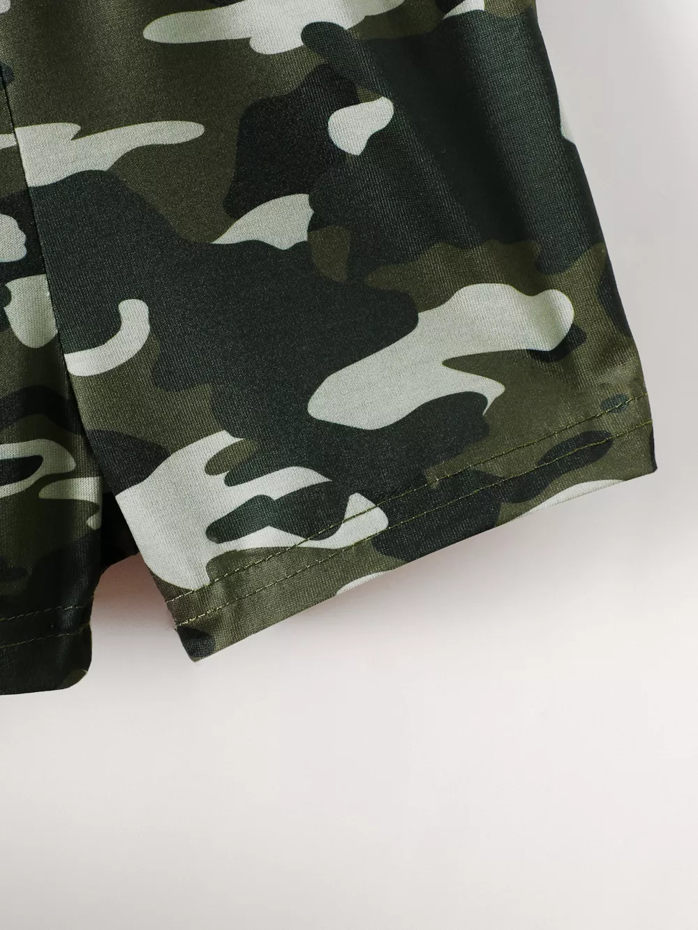 Children's Dinosaur Round Neck Tee and Camo Shorts Set, image 7