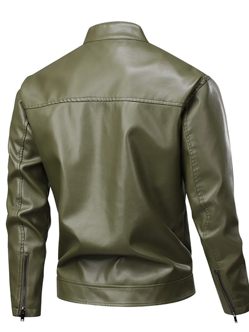 Men's Full Size Leather Zip Up Jacket Plus Size, image 4