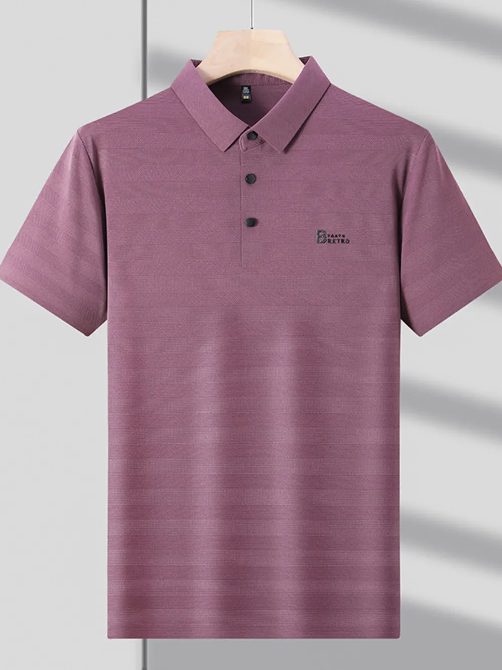 Men's Plus Size Striped Short Sleeve Polo, image 4